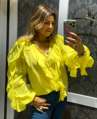 Parfait Ruffle Blouse - Yellow