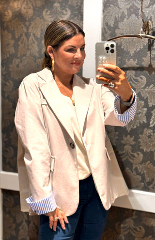 Luckie Blazer with Stripe Back - Beige