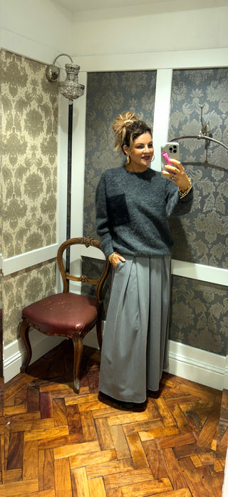 Toya Skirt with Pockets - Grey