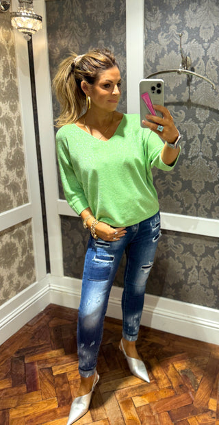 Spice Lurex Top - Green