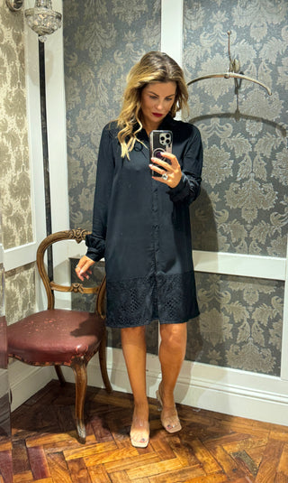 Vira shirt dress - black-www.neola.ie