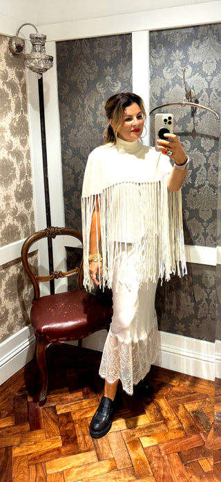 Latifa Fringe Knit - Cream