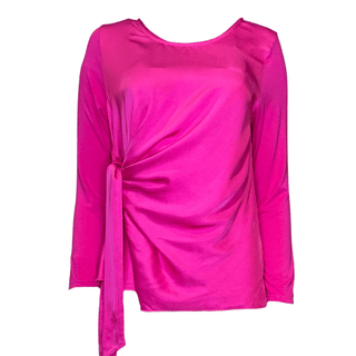 Casti satin long sleeve top with tie - pink-www.neola.ie