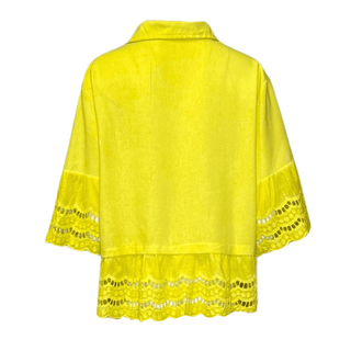 Shanet linen shirt jacket - yellow-www.neola.ie