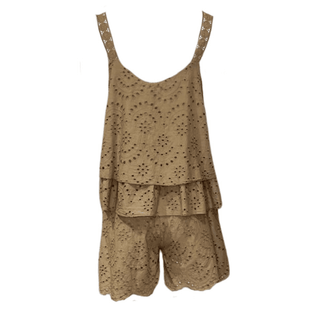 Shakira Embriodery anglaise 2 piece co-ord - beige