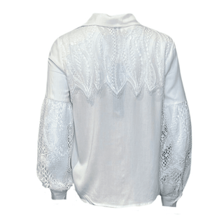 Vira Shirt with lace detailing - white-www.neola.ie