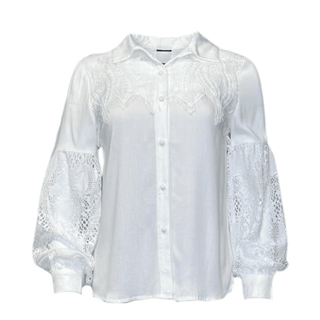 Vira Shirt with lace detailing - white-www.neola.ie