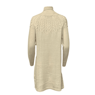 Joris soft knit dress with pearls - cream