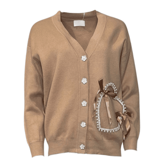 Penelope Cardi with Pearl Heart - Tan