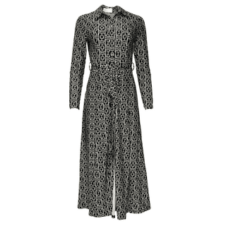 Mabel print long sleeve dress - Chain Print Blk