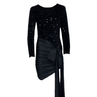 Amore Velvet Sequin Dress - Black