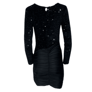 Amore Velvet Sequin Dress - Black