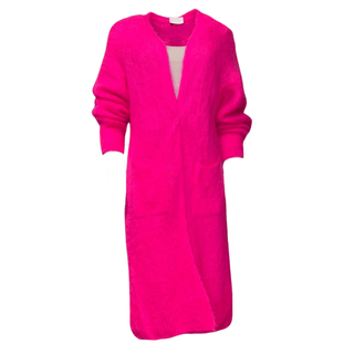 Alberte Long Mohair Cardigan - Fluoro Pink