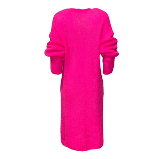 Alberte Long Mohair Cardigan - Fluoro Pink