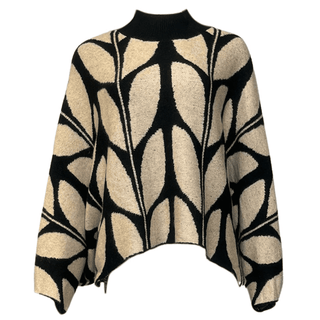 Dylan Soft Loose Style Knit- black Beige