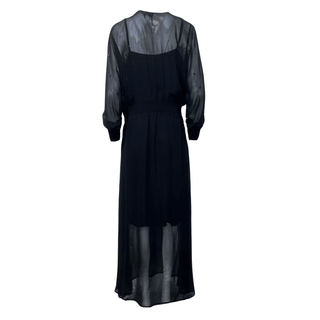 Veronica Long Dress with Sleeve - Black