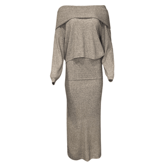 Chantal 2 Piece Knitted Skirt/Top - Beige