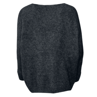 Zoe V Neck Loose Knit - Grey