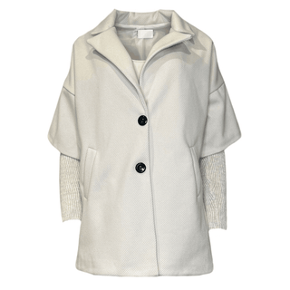 Dolce Herringbone Coat - Cream