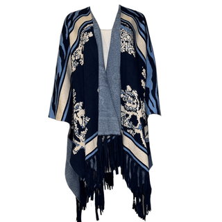 Beau Print Cardi/Wrap - Blue