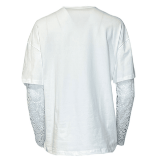 Boey Long Sleeve T-shirt with Lace Sleeve - White