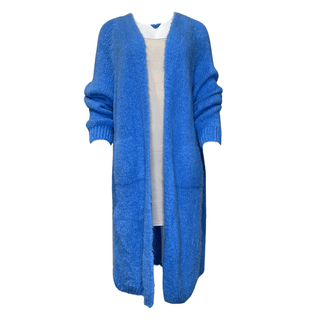 Alberte Long Mohair Cardigan - Cornflour Blue