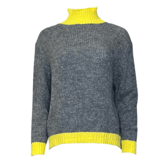 Jazzy Long Sleeve Knit - yellow/grey