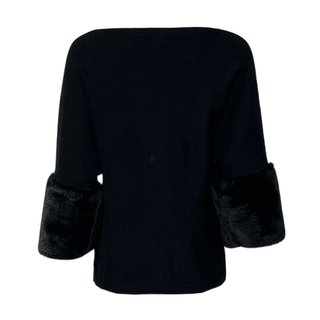 Alma Knit With Fur Cuff - Black