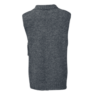 Sass Sleeveless Open Tie Knit - Grey