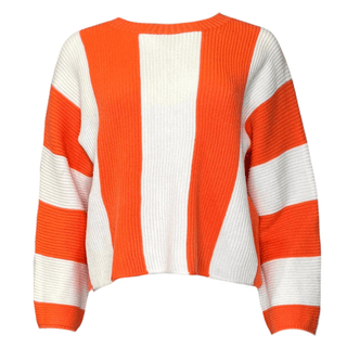 Bubbles Orange/Winter White Stripe Knit