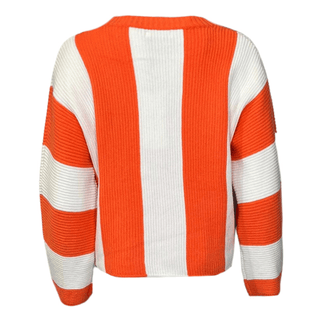 Bubbles Orange/Winter White Stripe Knit