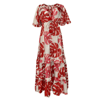 Sagres Print Dress - Red