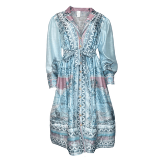 Wanderer Print Coat Dress - Blue