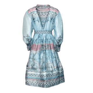 Wanderer Print Coat Dress - Blue