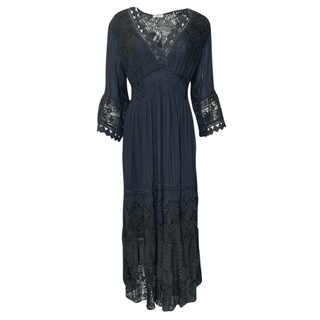 Calista long sleeve lace dress - Black