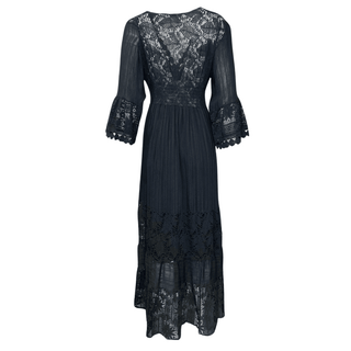 Calista long sleeve lace dress - Black