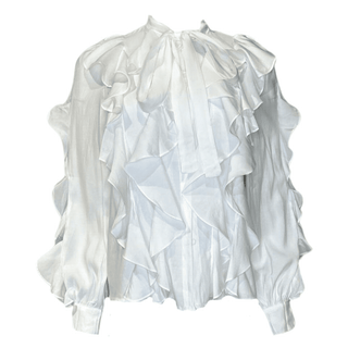 Le Ruffle Blouse - White