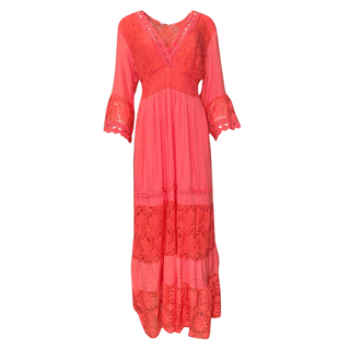 Calista long sleeve lace dress - Coral