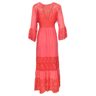 Calista long sleeve lace dress - Coral