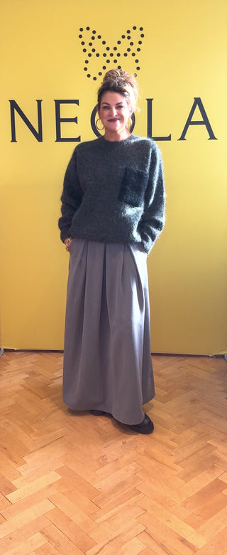 Toya Skirt with Pockets - Grey