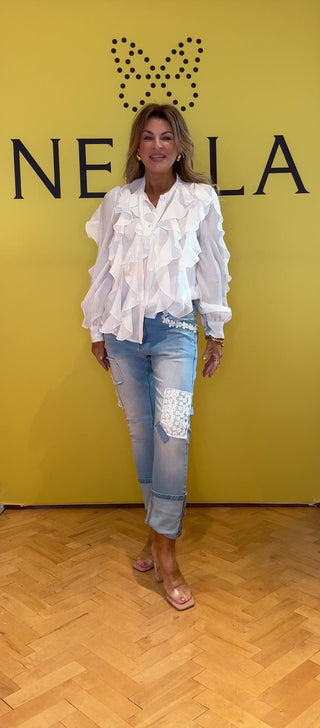 Le Ruffle Blouse - White